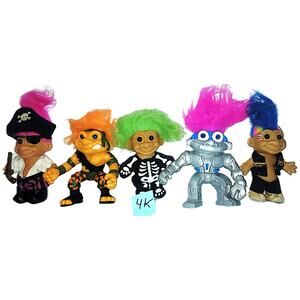 5  (4 K) 80's & 90"s Vintage SGT & Robot, Pirate, Skeleton, Punk Rocker, Trolls